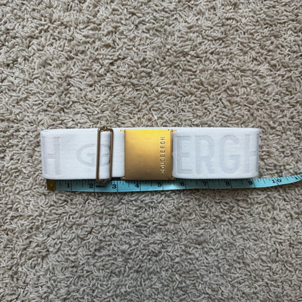 Goldbergh Ski Belt Logo White Gold Metallic for Ski Pants, ski suit - Picture 2 of 3